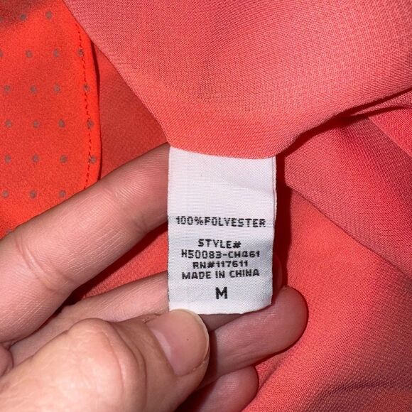 Potter's Pot Women's Coral Ruffle Dot Dress - Size Medium - Picture 6 of 6